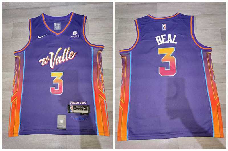 Suns 3 Bradley Beal Purple Nike 2023-24 City Edition Swingman Jersey->san antonio spurs->NBA Jersey